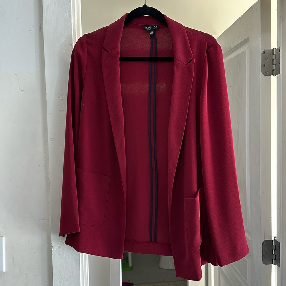 Top shop coat I no maroon size US 4